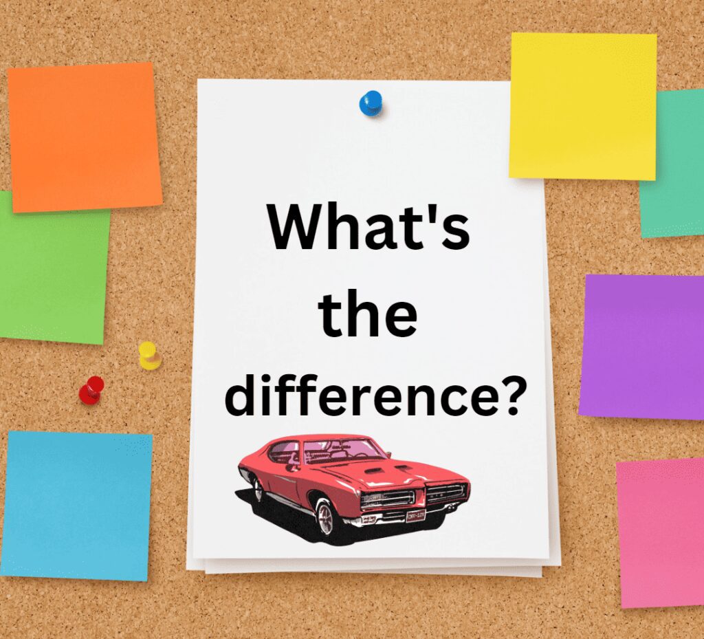 an image of a car on a bulletin board about wbesite hosting and domain difference